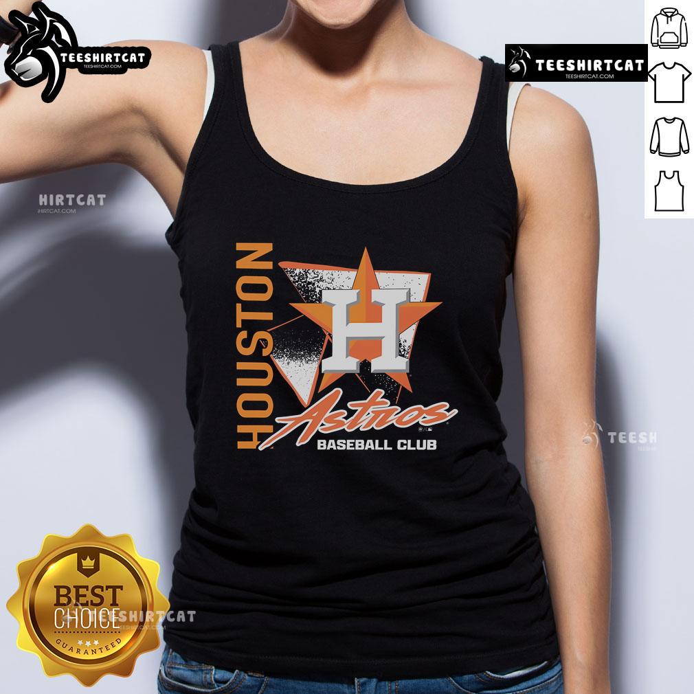Official Houston Astros Side Arm Baseball Club tank top featuring team logo and vibrant colors for fans and players.