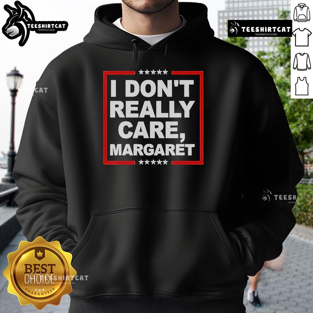 Official I Don't Really Care Margaret Premium Hoodie in black, featuring a stylish design for casual wear.