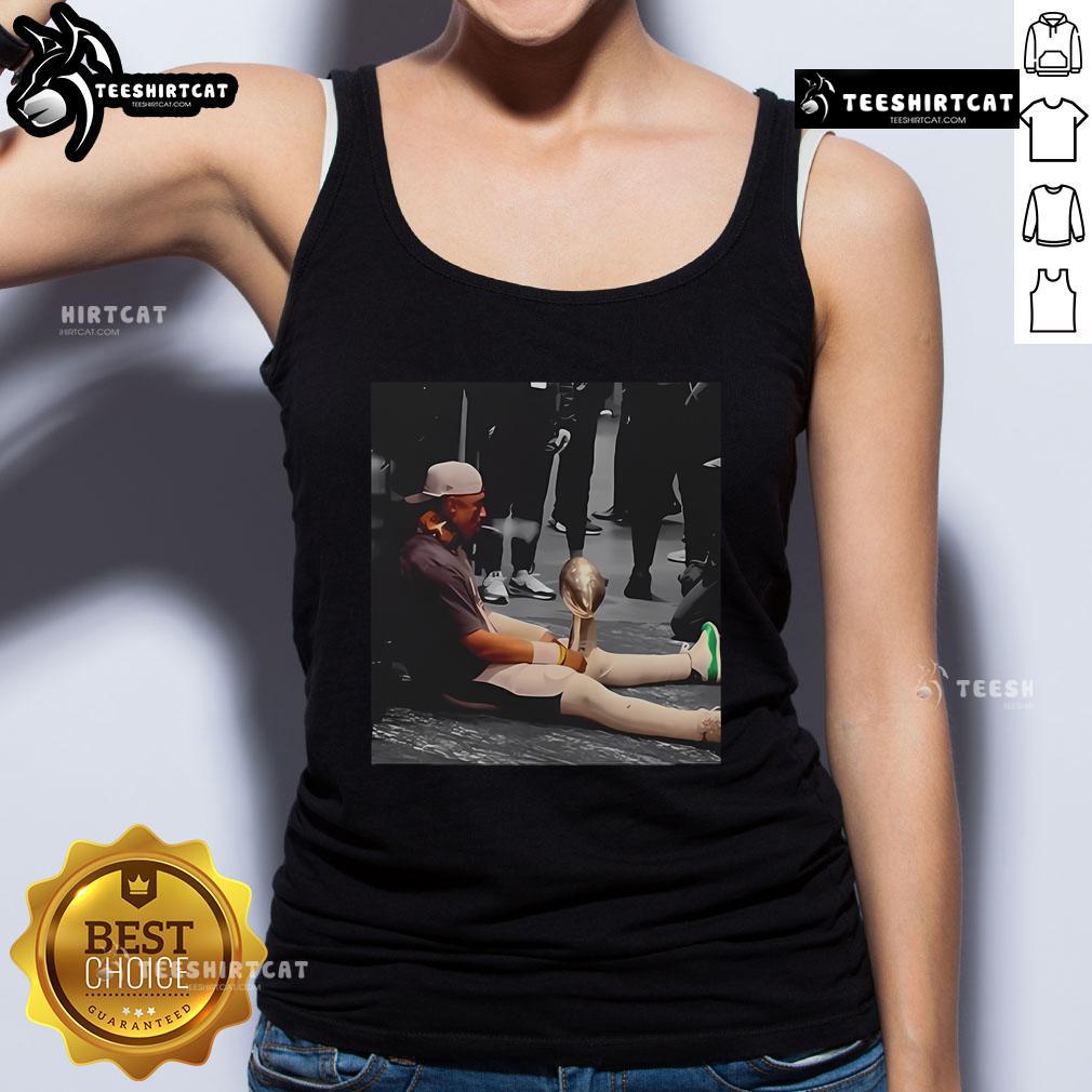 Official Jalen Hurts Celly Cigar Trophy Fan Tank Top featuring vibrant graphics celebrating the Eagles quarterback.
