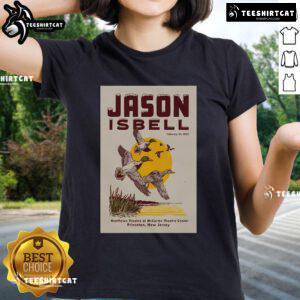 Official Jason Isbell tour poster for February 23, 2025, at McCarter Theatre, Princeton, NJ, featuring ladies' tee design.