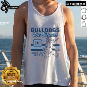 Official Marching Bulldog Citadel Bulldogs retro logo tank top featuring a classic mascot design for fans.