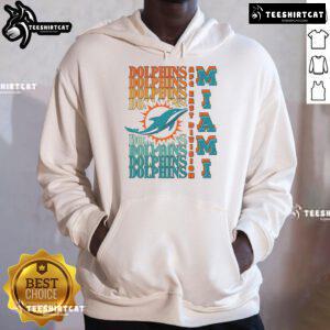 Official Miami Dolphins Gradient Wordmark Hoodie featuring vibrant team colors and stylish design for fans.