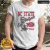 Alt Text: Official Mr Wuf NC State Wolfpack retro logo mascot T-shirt featuring vibrant colors and classic design for fans.