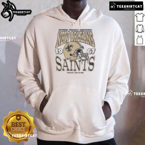 Official New Orleans Saints Classic Team Helmet Hoodie showcasing vibrant team colors and logo for fans.