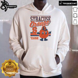 Official Otto the Orange Syracuse Orange retro logo mascot hoodie showcasing vibrant colors and classic design.