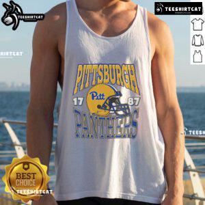 Official Pittsburgh Panthers Classic Team Helmet Tank Top featuring vibrant team colors and logo, perfect for fans.