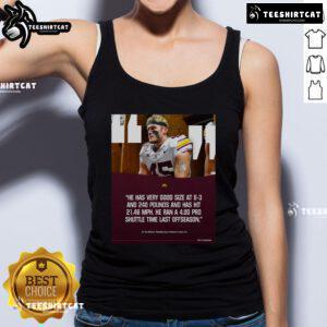 Official poster of Gophers football player Cody Lindenberg, 6'3, 240 lbs, showcasing his athleticism in a tank top.