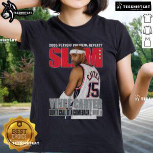 Vince Carter New Jersey Nets Mitchell & Ness tee, featuring 'Don't Call It A Comeback' design for ladies, perfect for fans.