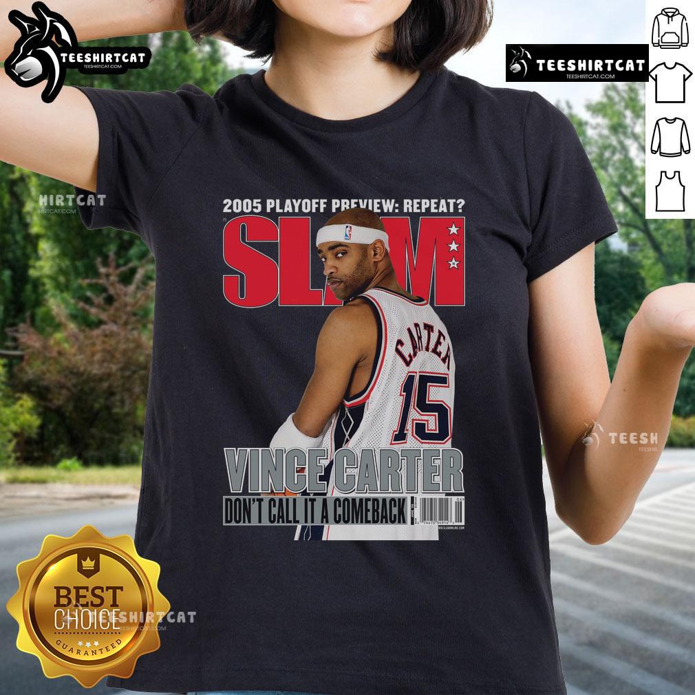 Vince Carter New Jersey Nets Mitchell & Ness tee, featuring 'Don't Call It A Comeback' design for ladies, perfect for fans.