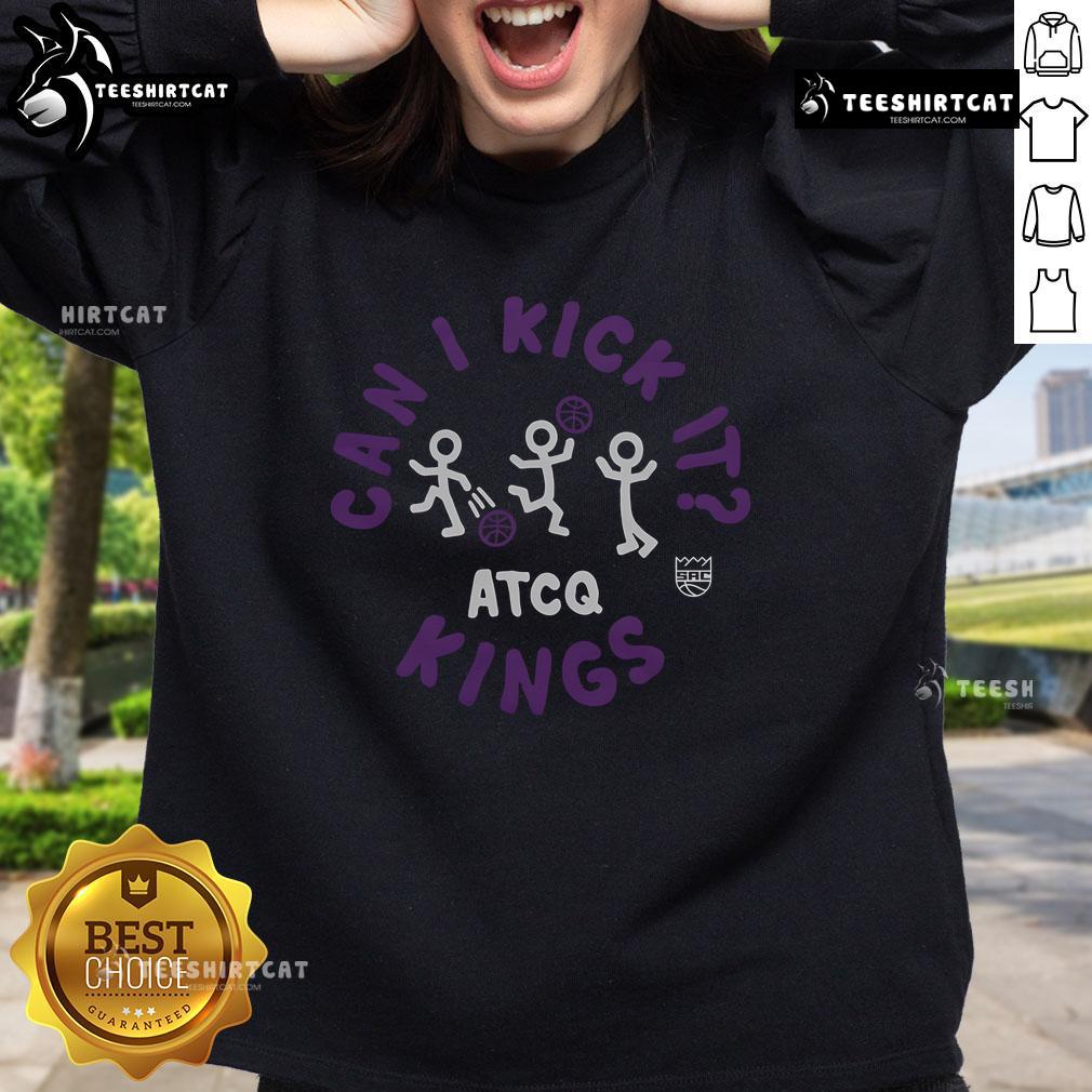 Original A Tribe Called Quest X Sacramento Kings 'Can I Kick It' sweatshirt design featuring vibrant graphics and bold colors.