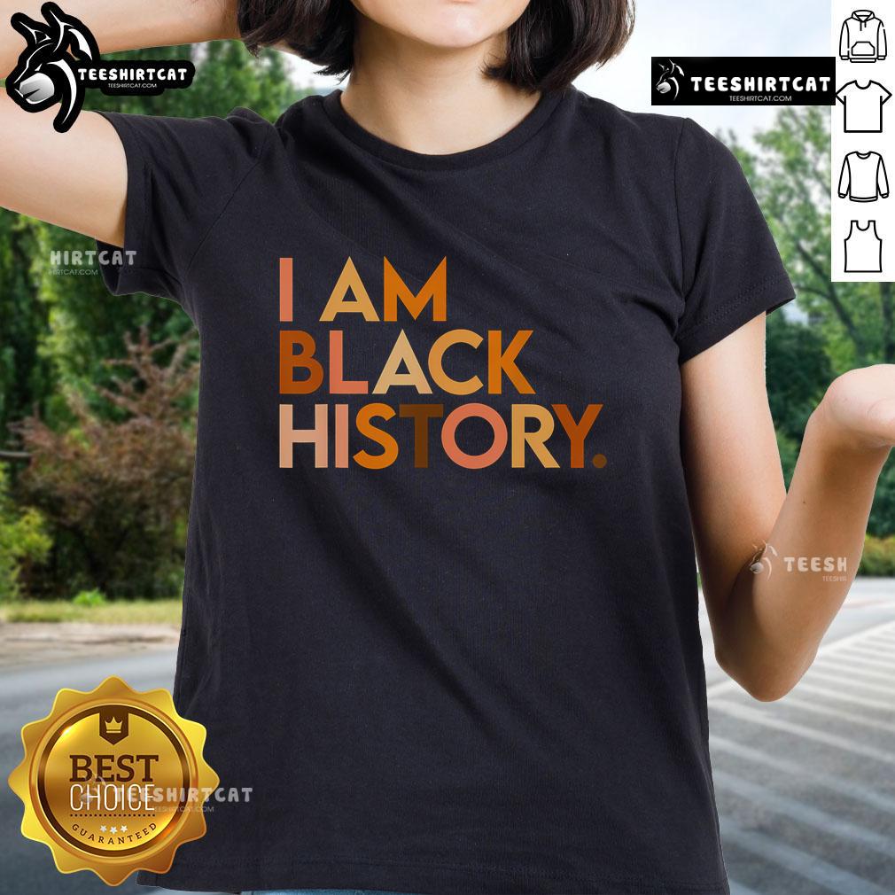 Premium I Am Black History tee celebrating Black History Month, featuring stylish African ladies' design.