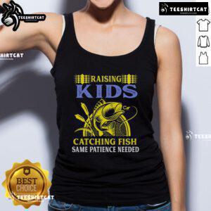 Premium 'Fishing Mom' tank top with a catchy design about patience in fishing, perfect for passionate anglers.