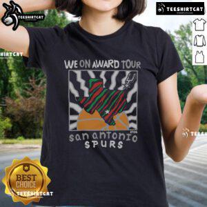 Pretty A Tribe Called Quest X San Antonio Spurs We On Award Tour Ladies Tee featuring vibrant graphics and stylish design.