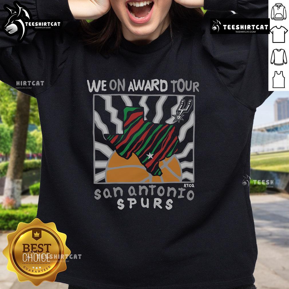 Pretty A Tribe Called Quest X San Antonio Spurs sweatshirt from the We On Award Tour, featuring vibrant colors and unique design.