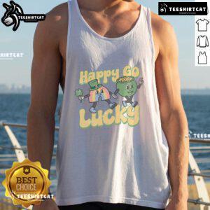 Colorful cartoon tank top featuring a happy-go-lucky design, perfect for casual summer wear and cheerful vibes.