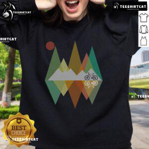 Vintage sweatshirt featuring a pretty retro mountain MTB bike design, perfect for cycling enthusiasts and fashion lovers.