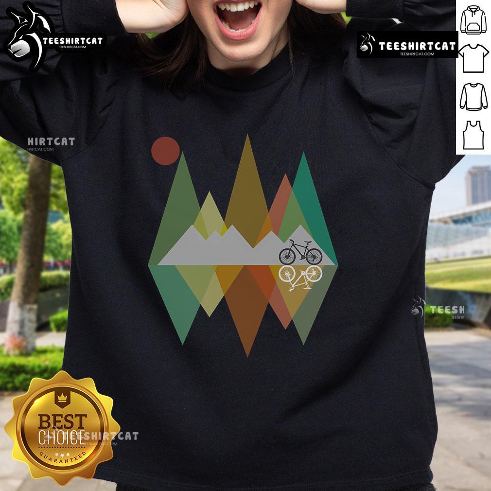 Vintage sweatshirt featuring a pretty retro mountain MTB bike design, perfect for cycling enthusiasts and fashion lovers.