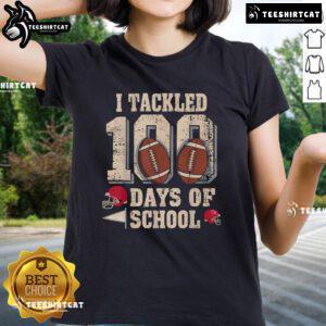 100th Day of School football-themed tee for boys, celebrating the Top 100 Days of School with fun and style.