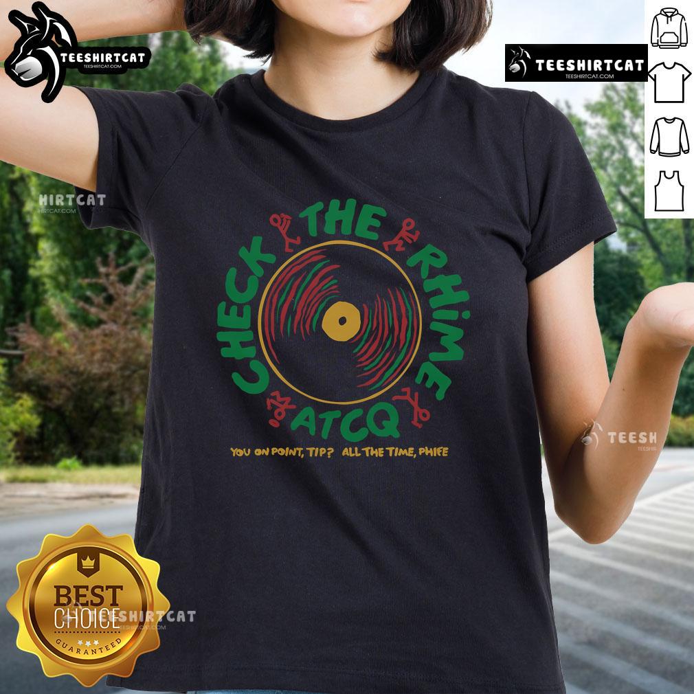 Top A Tribe Called Quest Check The Rhime Ladies Tee featuring vibrant graphics and a stylish design for fans.