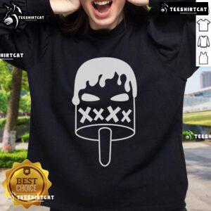 Top Angry Evil Ice Cream sweatshirt featuring a bold design with a menacing ice cream character, perfect for quirky fashion.