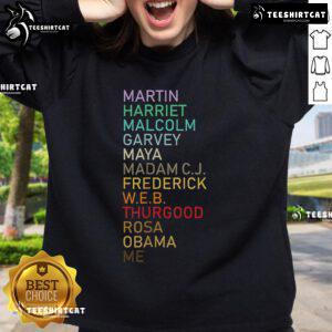 Top Black History Month sweatshirt featuring inspirational Black leaders, perfect for celebrating Black heritage.