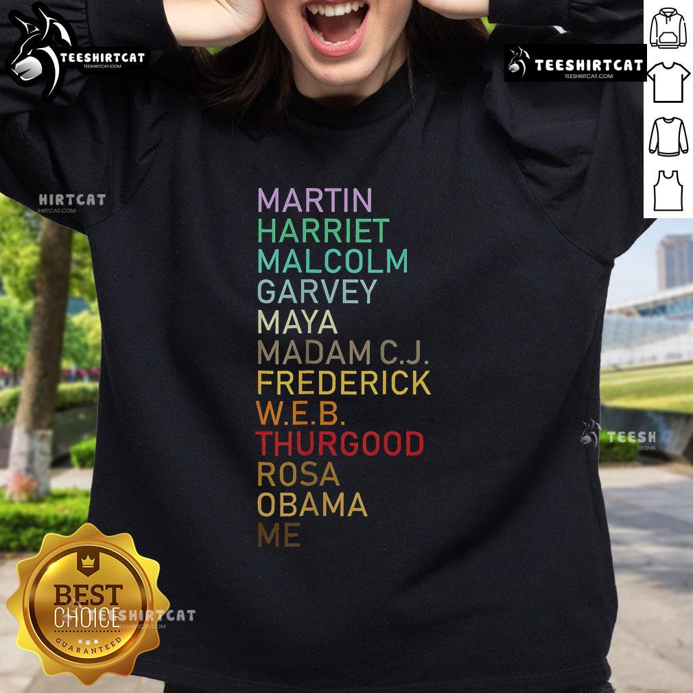 Top Black History Month sweatshirt featuring inspirational Black leaders, perfect for celebrating Black heritage.