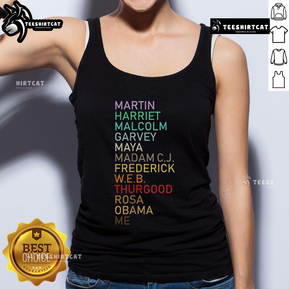 Top Black History Month black leaders tank top featuring inspirational figures and vibrant colors, perfect for celebrations.