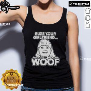 Top Buzz Your Girlfriend Woof Tank Top in vibrant colors, perfect for casual summer outings and dog lovers.