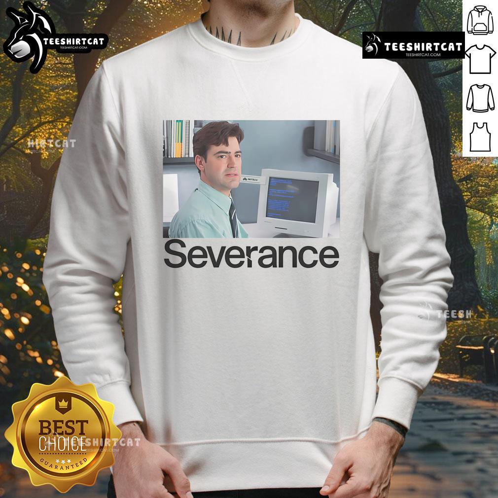 Cozy 'Top Office Severance Movie' sweatshirt featuring a stylish design, perfect for fans of the popular series.