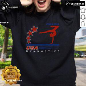 Top Paris 2025 Summer Games gymnastics sweatshirt featuring American sports design, perfect for fans and athletes.