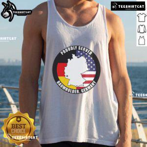 Top Proudly Served Baumholder Germany Military Veteran Army Vet Tank Top showcasing pride and service in the military.