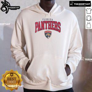 Alt Text: Awesome Florida Panthers Classic Arched Logo Hoodie featuring team colors and stylish design for fans.