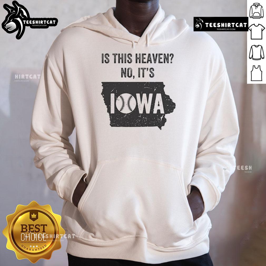 Vintage hoodie featuring 'Awesome Is This Heaven? No, It's Iowa' design, perfect for Iowa fans and casual wear enthusiasts.