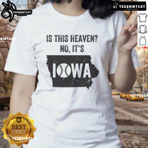 Vintage ladies tee featuring 'Awesome Is This Heaven? No, It's Iowa' design, perfect for proud Iowa supporters.