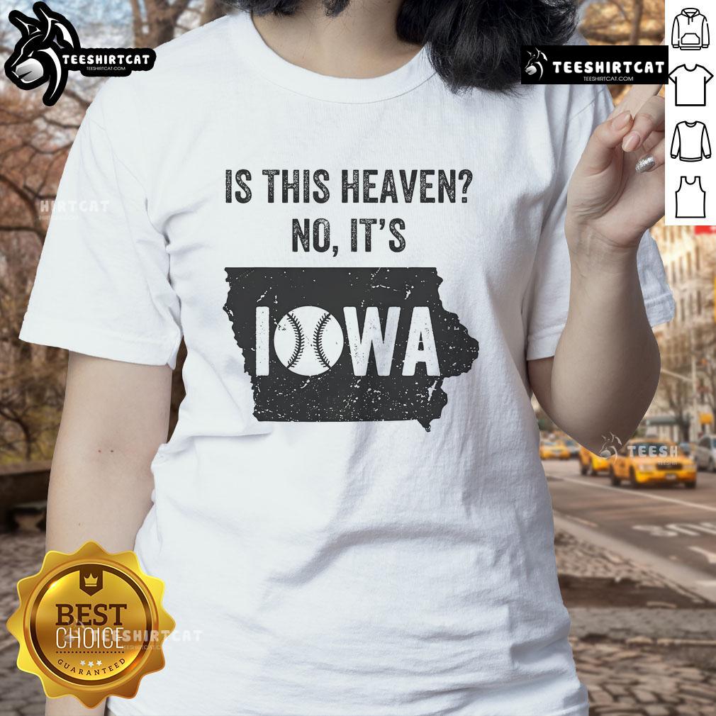 Vintage ladies tee featuring 'Awesome Is This Heaven? No, It's Iowa' design, perfect for proud Iowa supporters.