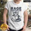 Funny kitty graphic on coffee t-shirt, showcasing a cute cat with rage, perfect for cat lovers and humor enthusiasts.