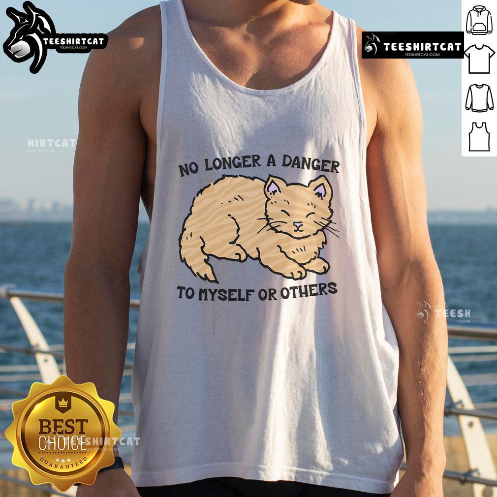 Alt Text: Cute No Longer a Danger to Myself or Others tank top featuring a playful design and vibrant colors for casual wear.