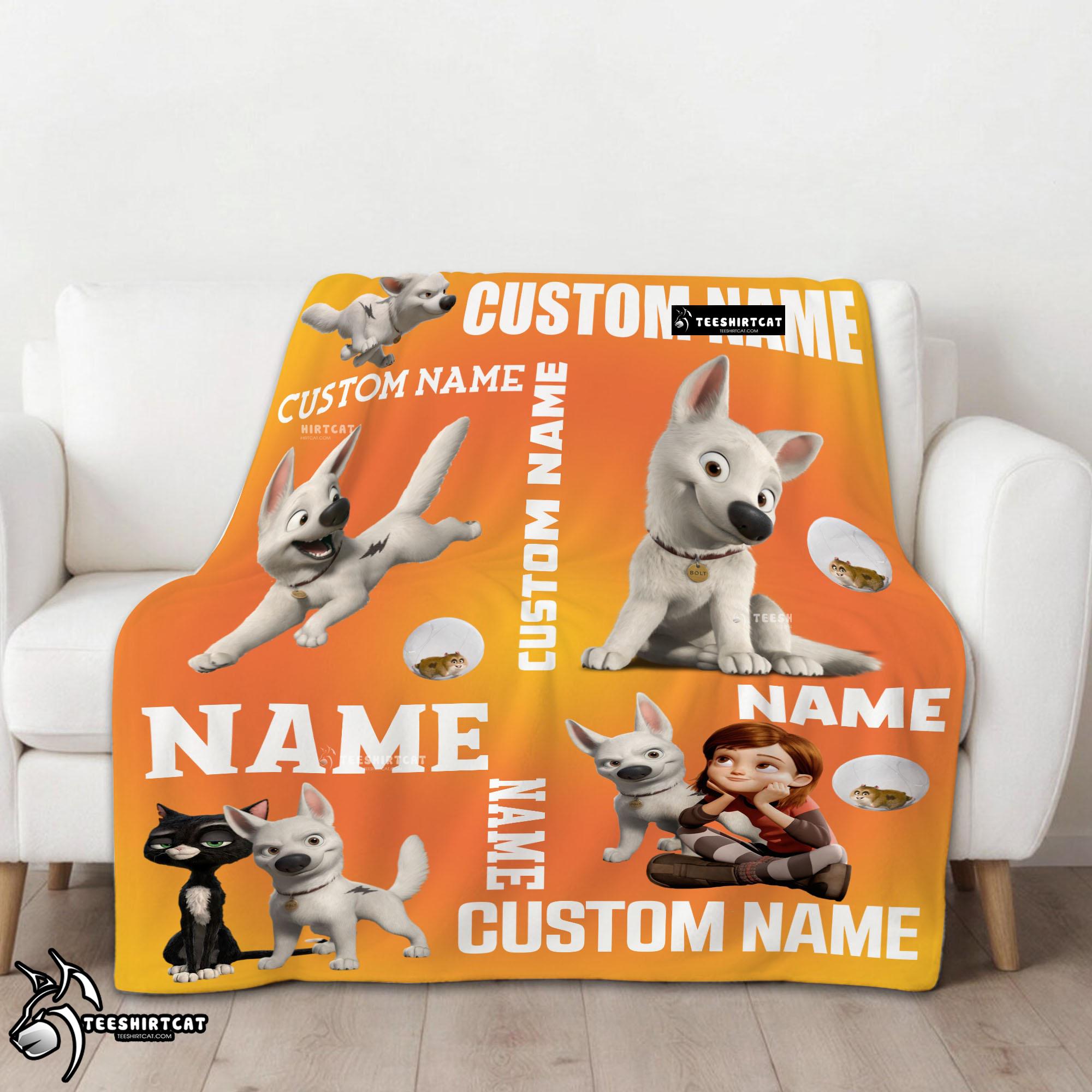 Disney Bolt And Penny Blanket Fleece Customized Blanket