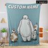Disney Cartoon Big Hero 6 Baymax With Friends Blanket Fleece Customized Blanket