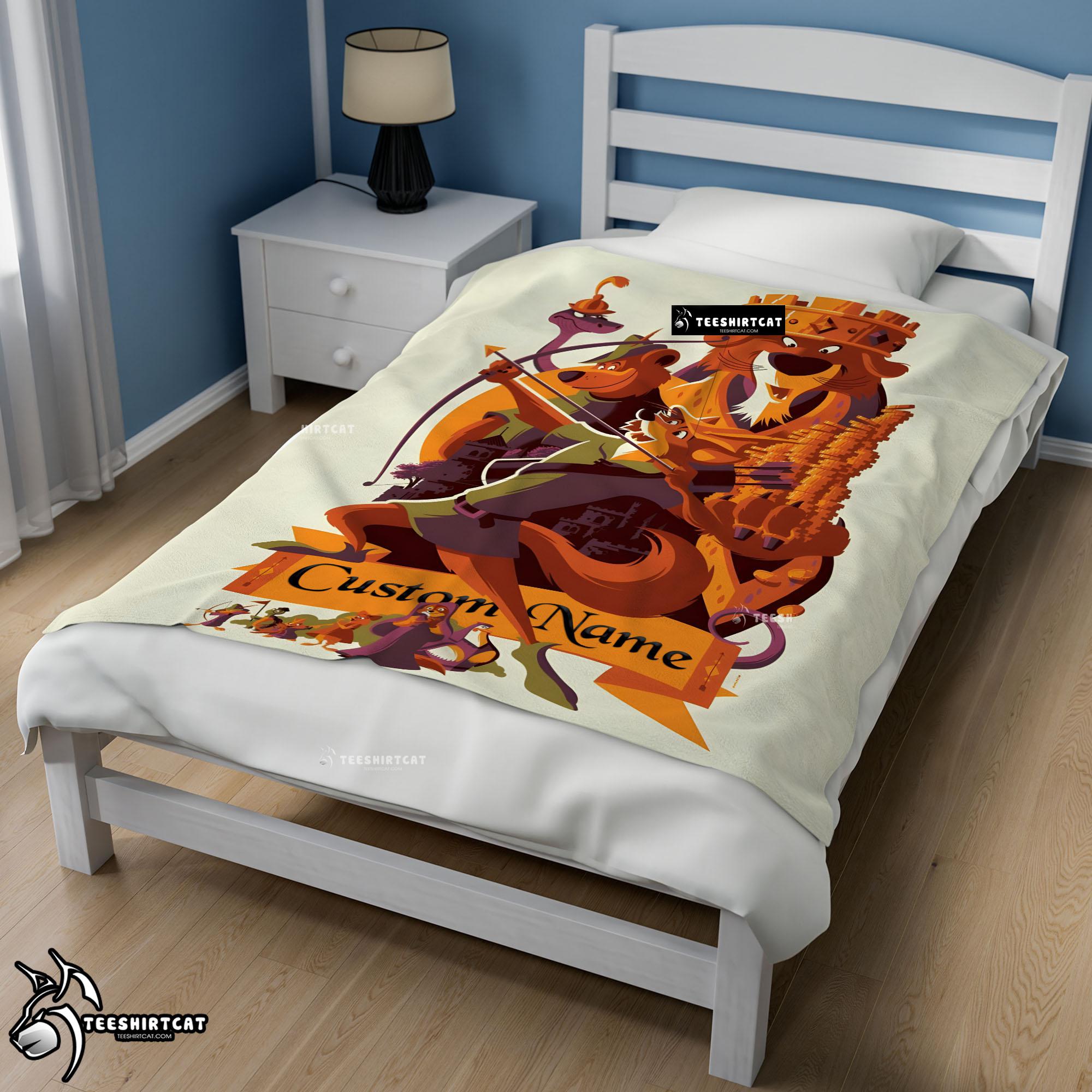 Disney Cartoon Robin Hood Blanket Fleece Customized Blanket