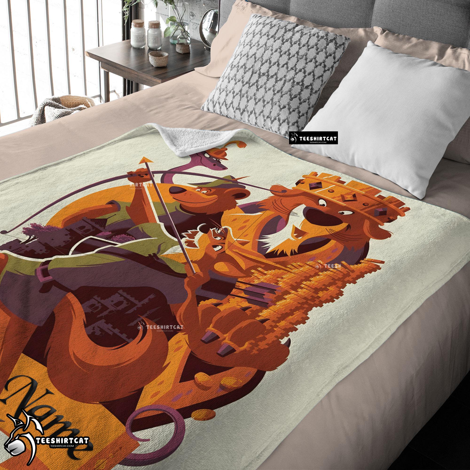 Disney Cartoon Robin Hood Blanket Fleece Customized Blanket
