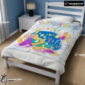 Disney Long Hair Princess Rapunzel Princess Blanket Fleece Customized Blanket