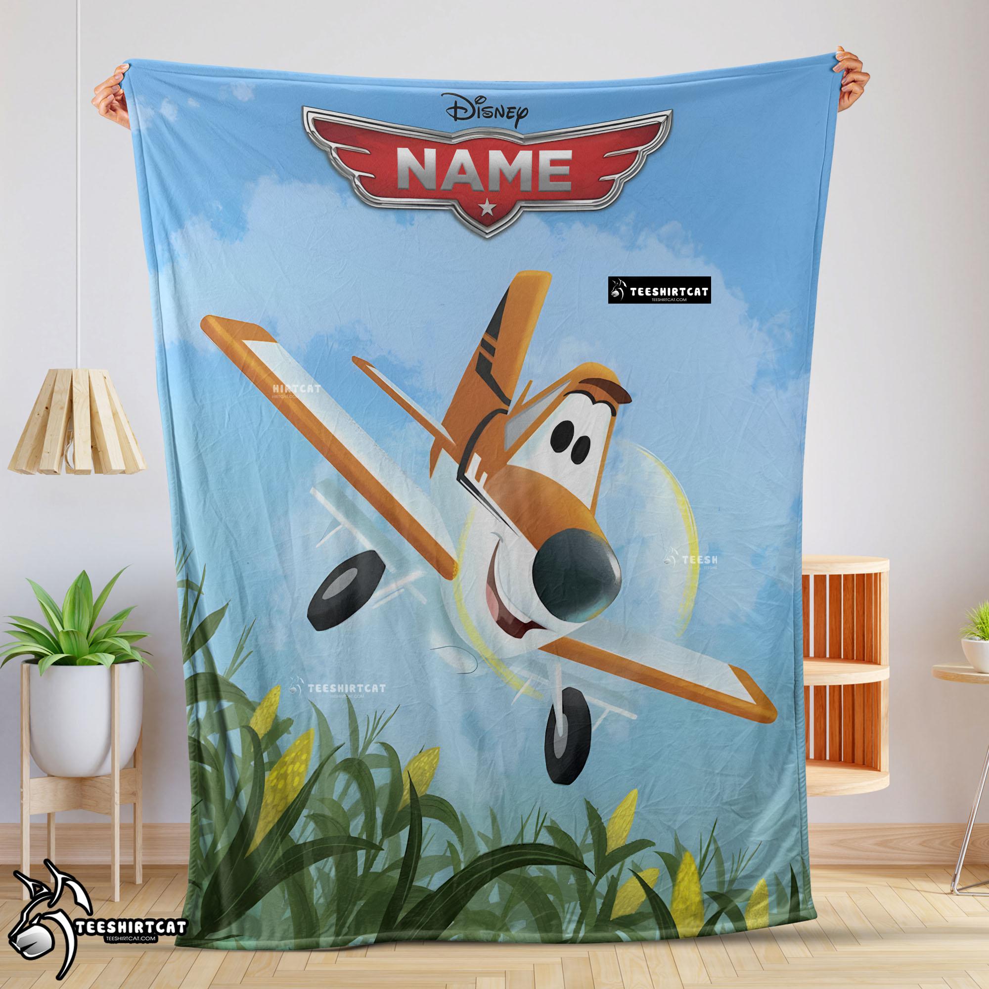 Disney Planes Movie Dusty Crophopper Blanket Fleece Customized Blanket-