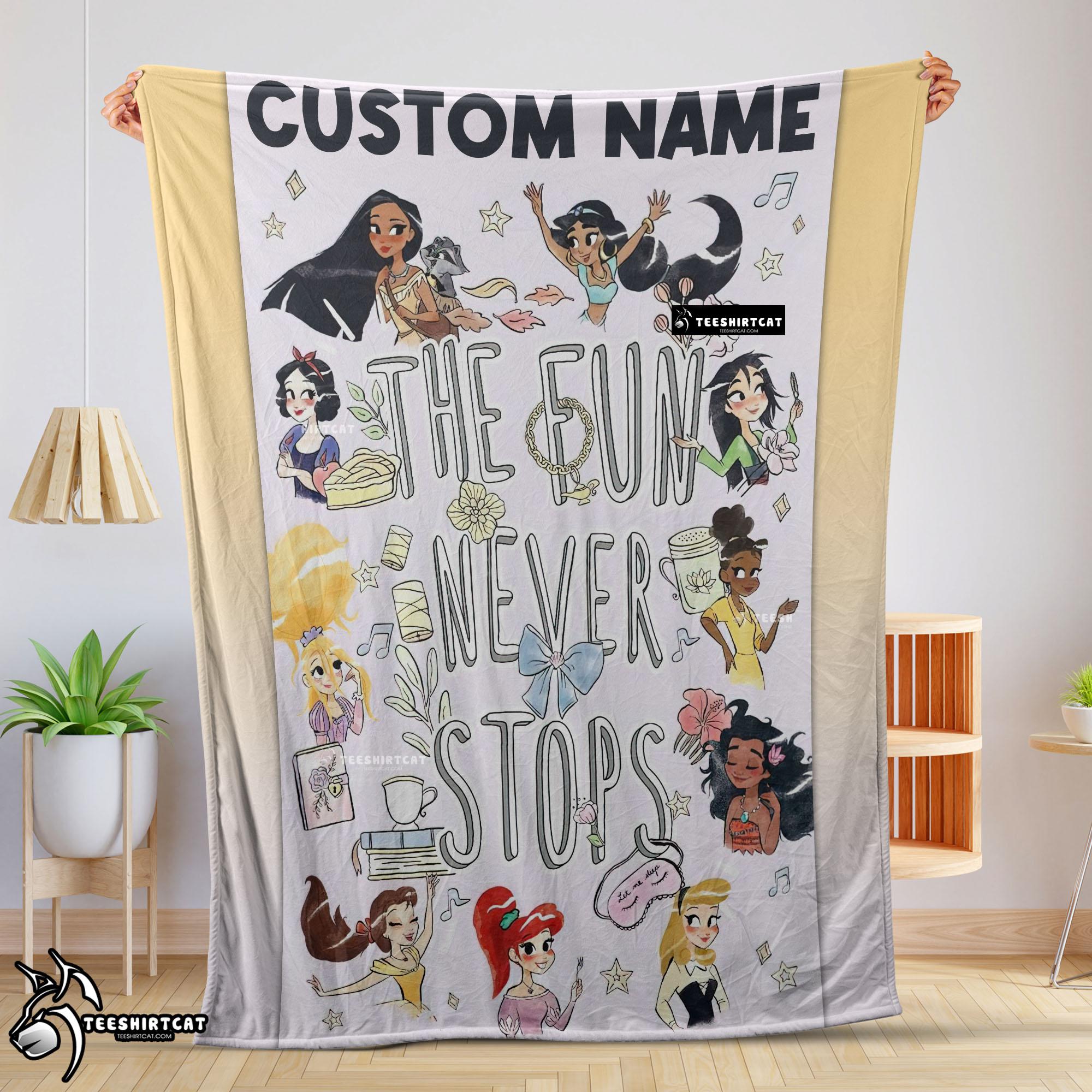 Disney Princess The Fun Never Stops Blanket Fleece Customized Blanket
