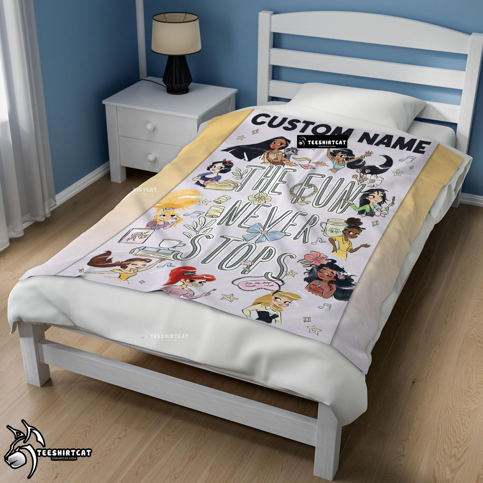 Disney Princess The Fun Never Stops Blanket Fleece Customized Blanket