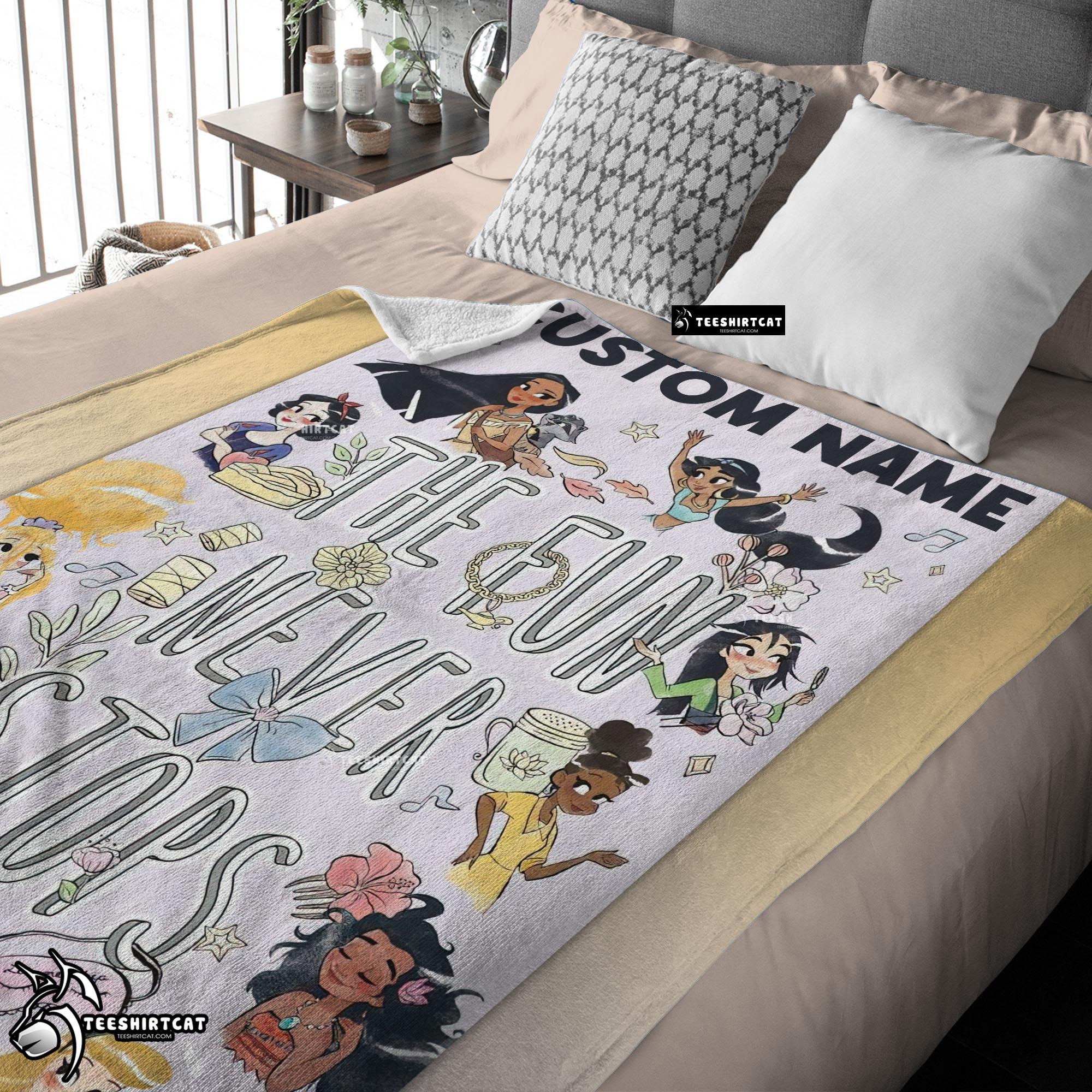 Disney Princess The Fun Never Stops Blanket Fleece Customized Blanket