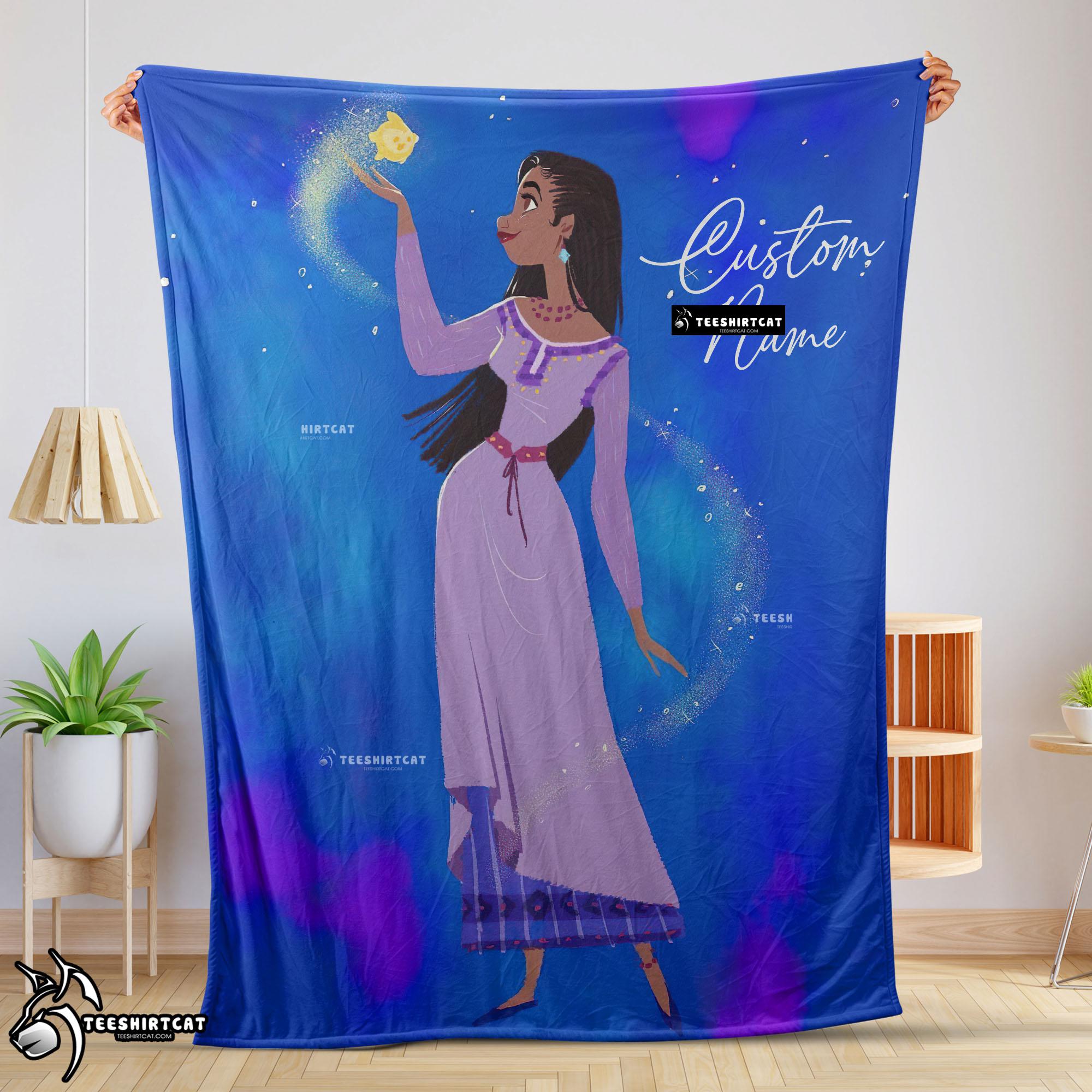 Disney Wish Asha Princess Blanket Fleece Customized Blanket