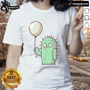 Funny A Prickly Situation Cactus Ladies Tee featuring a playful cactus graphic, perfect for casual summer wear.