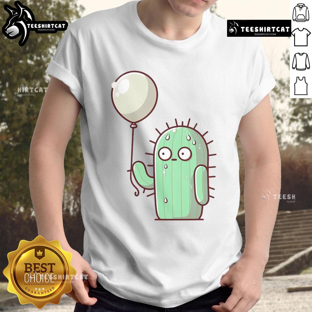 Alt Text: Funny A Prickly Situation cactus t-shirt featuring a quirky cactus illustration and humorous text design.