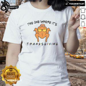 Funny Thanksgiving ladies tee featuring playful graphics for festive humor, perfect for holiday celebrations.